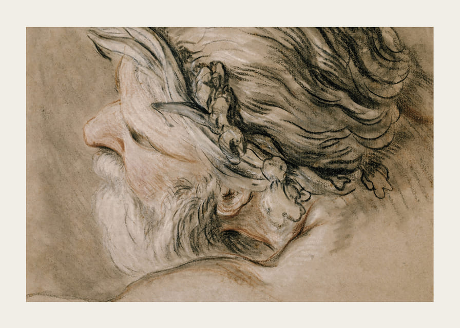 Cabeza de un dios del mar, de Charles Joseph Natoire-12