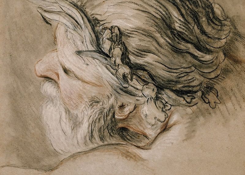 Hoofd van een zeegod door Charles Joseph Natoire-12
