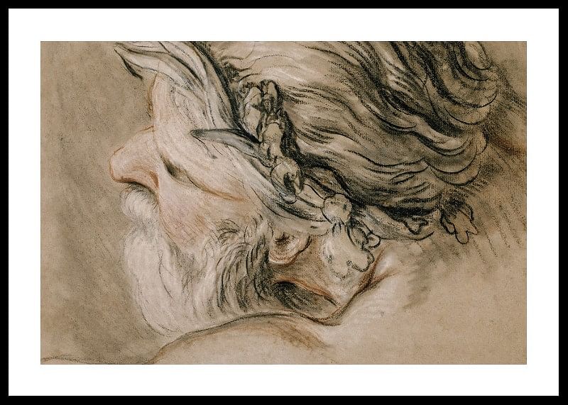 Hoofd van een zeegod door Charles Joseph Natoire-12