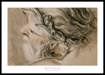 Poster Head Of A Sea God By Charles Joseph Natoire