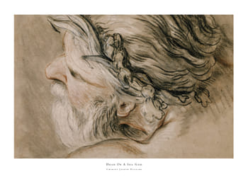 Poster Head Of A Sea God By Charles Joseph Natoire