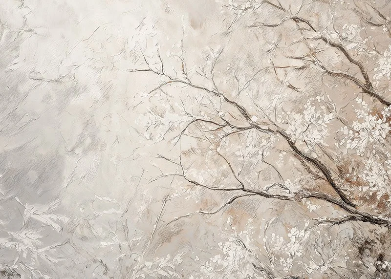 En poster som framhäver frosttäckta grenar i en harmonisk komposition-12