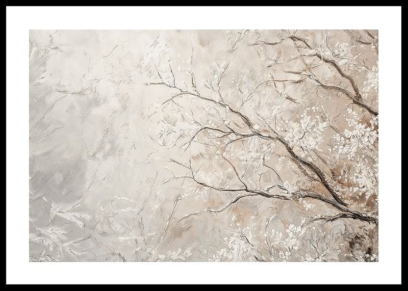 En poster som framhäver frosttäckta grenar i en harmonisk komposition-12