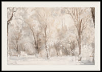 Zimný plagát zachytávajúci mrazivú krajinu so zasneženými stromami -2