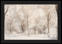 Zimný plagát zachytávajúci mrazivú krajinu so zasneženými stromami -4