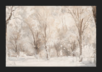 A winter poster capturing a frosty landscape with snow covered trees -5