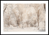 A winter poster capturing a frosty landscape with snow covered trees -0