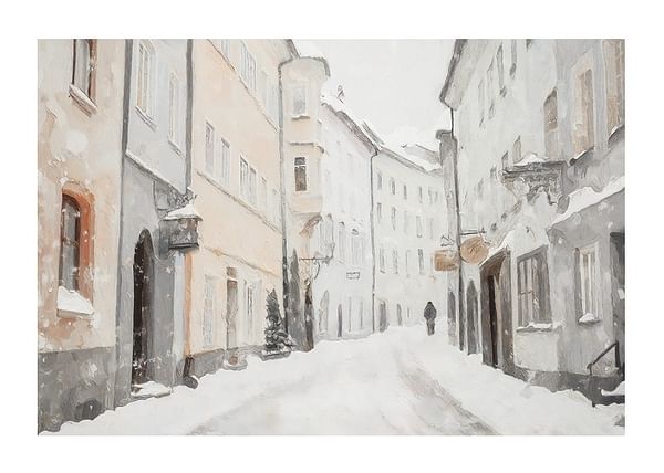 Plagát A Snowy Morning Stroll