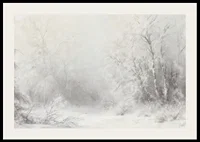 A winter poster that captures a peaceful, snow-covered landscape -2