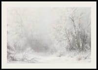 Un poster invernale che cattura un tranquillo paesaggio innevato -2