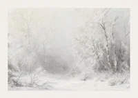 A winter poster that captures a peaceful, snow-covered landscape -3