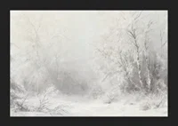 A winter poster that captures a peaceful, snow-covered landscape -5