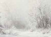 Een winterposter die een vredig, met sneeuw bedekt landschap vastlegt -3