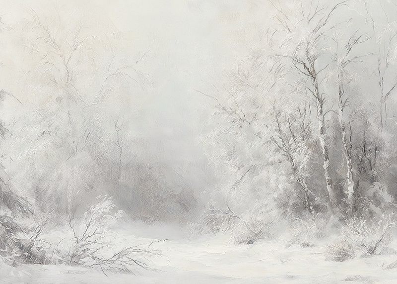 Een winterposter die een vredig, met sneeuw bedekt landschap vastlegt -12