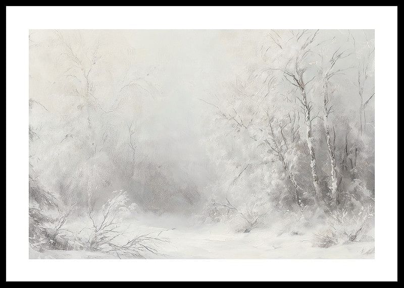 Een winterposter die een vredig, met sneeuw bedekt landschap vastlegt -12