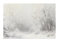 A winter poster that captures a peaceful, snow-covered landscape -1