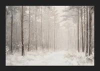 A winter poster showing a snow-covered path through a tranquil and dreamlike forest-5