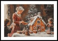 A poster showing a family decorating a gingerbread house-0