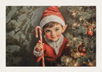 A Christmas poster with a charming little elf -3