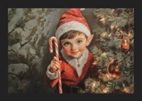 A Christmas poster with a charming little elf -5