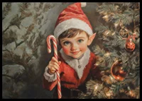 A Christmas poster with a charming little elf -6