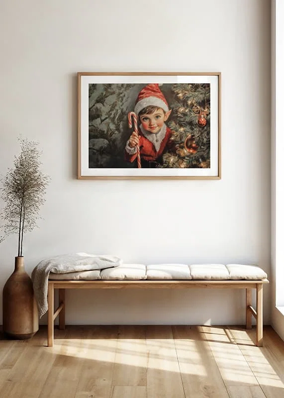 A Christmas poster with a charming little elf -12