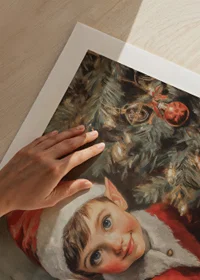 A Christmas poster with a charming little elf -9