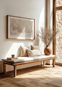 A poster depicting a frosty forest landscape in soft, dreamlike tones-8