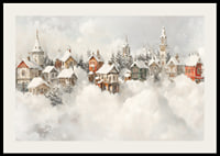 A poster of a snow-covered fairytale village that spreads Christmas magic and nostalgic winter charm-2