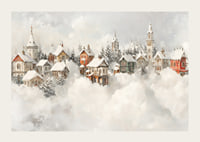 A poster of a snow-covered fairytale village that spreads Christmas magic and nostalgic winter charm-3