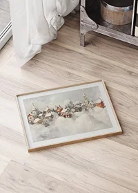 A poster of a snow-covered fairytale village that spreads Christmas magic and nostalgic winter charm-8