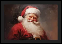 En poster som sprider julens glädje med jultomtens varma, leende ansikte-4