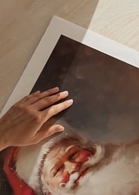 Plakat szerzący radość świąt Bożego Narodzenia z ciepłą, uśmiechniętą twarzą Świętego Mikołaja-5