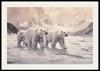 En poster som fångar isbjörnar på vandring genom ett fruset arktiskt landskap-2
