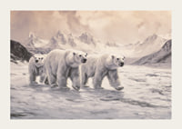 A poster capturing polar bears trekking through a frozen arctic landscape-3
