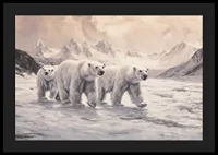 En poster som fångar isbjörnar på vandring genom ett fruset arktiskt landskap-4