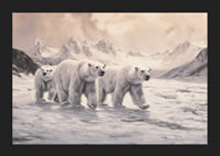 A poster capturing polar bears trekking through a frozen arctic landscape-5