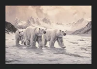 En poster som fångar isbjörnar på vandring genom ett fruset arktiskt landskap-5