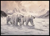 En poster som fångar isbjörnar på vandring genom ett fruset arktiskt landskap-6
