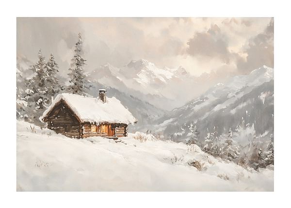 Plagát Winter Cabin Retreat
