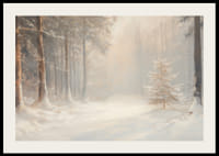 Un poster care surprinde liniștea și lumina magică a pădurii de iarnă-2