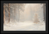 Un poster care surprinde liniștea și lumina magică a pădurii de iarnă-4