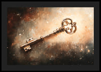 En poster som fångar en utsmyckad nyckel svävande i ett kosmiskt skimmer-4