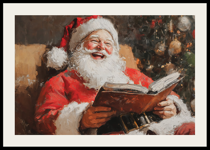 A poster that captures Santa's joy and the magic of Christmas in one laugh-filled moment-12