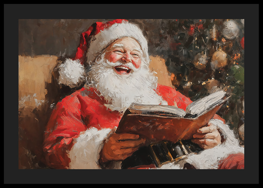 A poster that captures Santa's joy and the magic of Christmas in one laugh-filled moment-12
