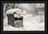 A poster capturing a snow-covered mailbox filled with Christmas greetings -4