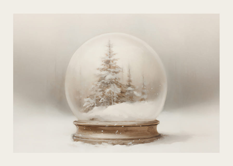Un poster che cattura la quiete dell'inverno in una bellissima palla di neve-12