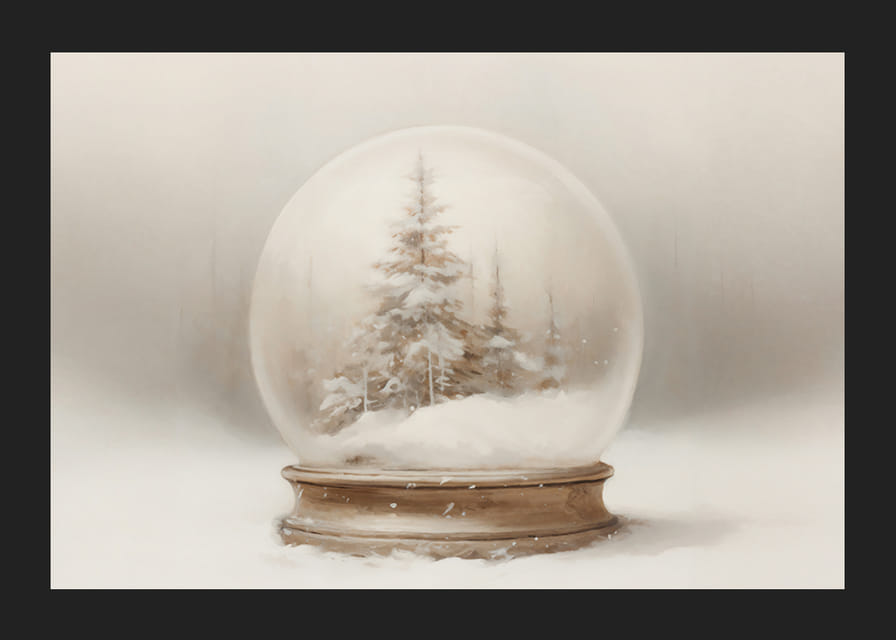 Un poster che cattura la quiete dell'inverno in una bellissima palla di neve-12