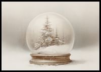 A poster that captures the stillness of winter in a beautiful snow globe-2