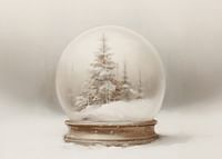 A poster that captures the stillness of winter in a beautiful snow globe-3